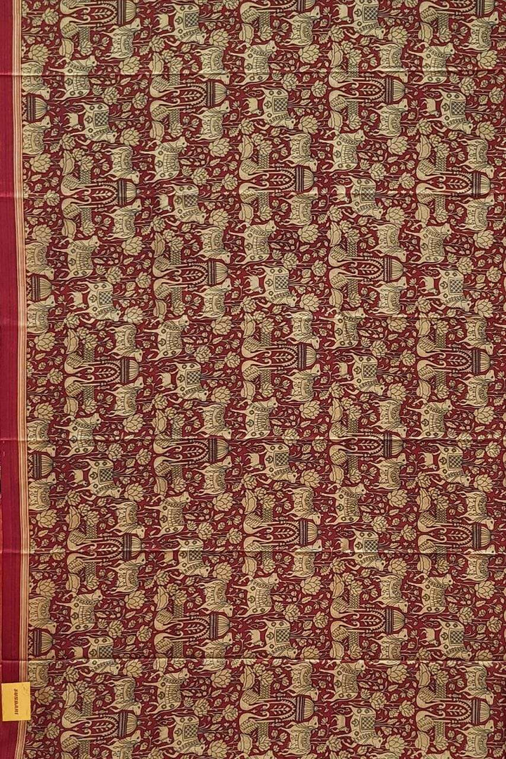 Printed Mulberry Silk Saree Cow Motifs