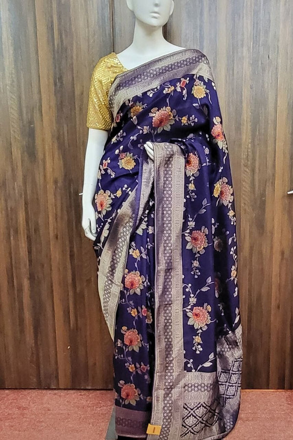 Silk Saree In Purple Color