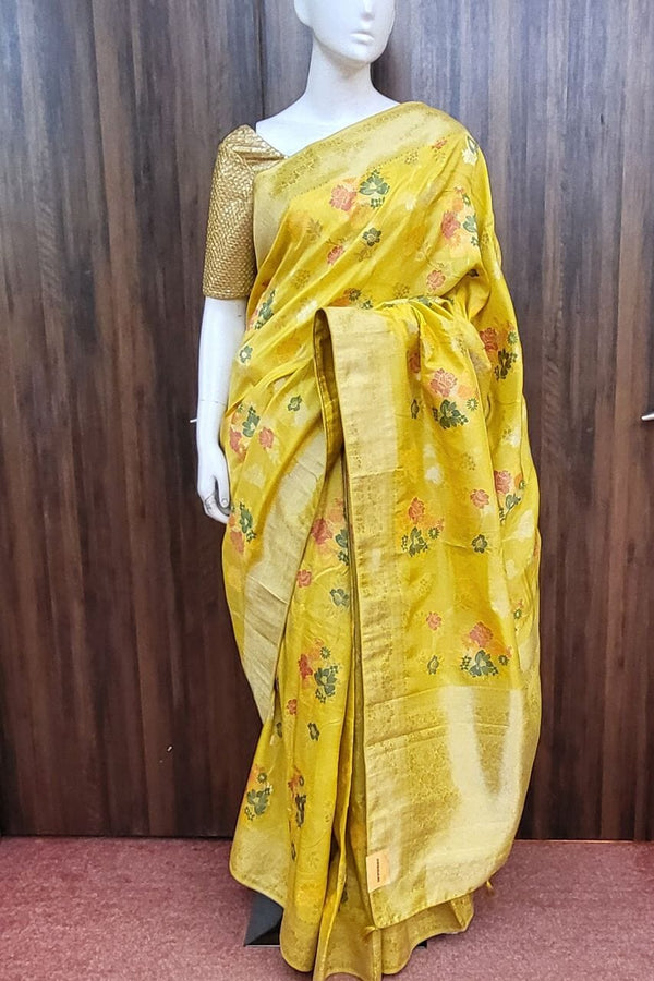 Silk Saree In Yellow