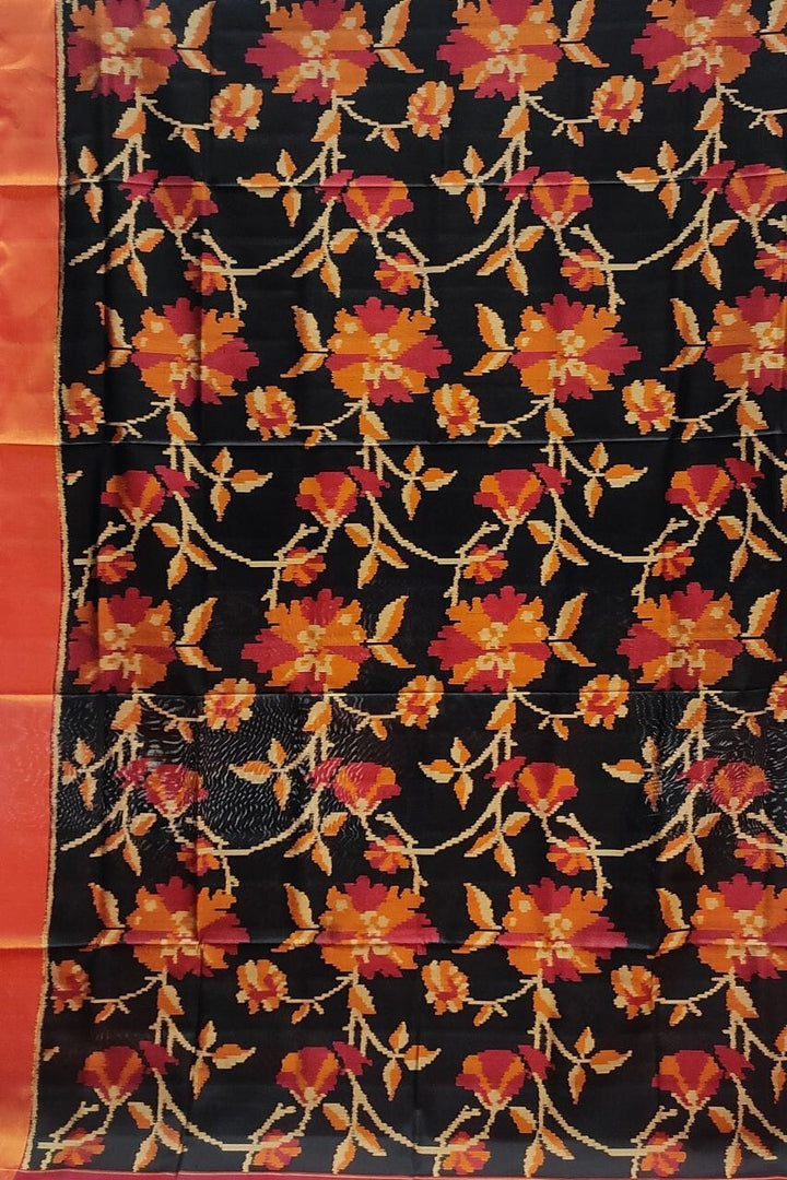 Silk Saree With Patola Print