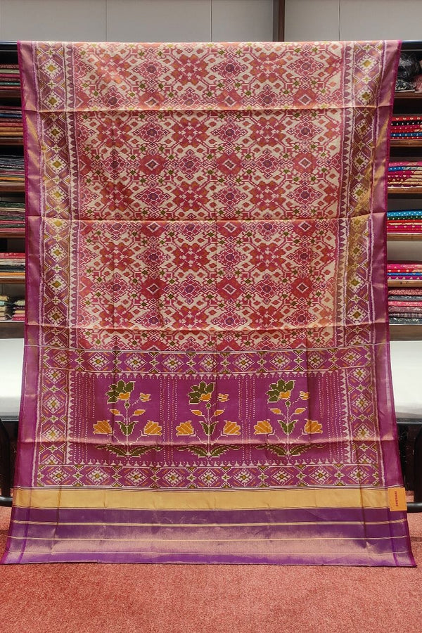 Silk Saree With Patola Printed
