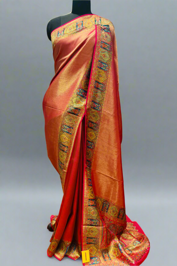Silk Saree on Dual Shade for Partywear