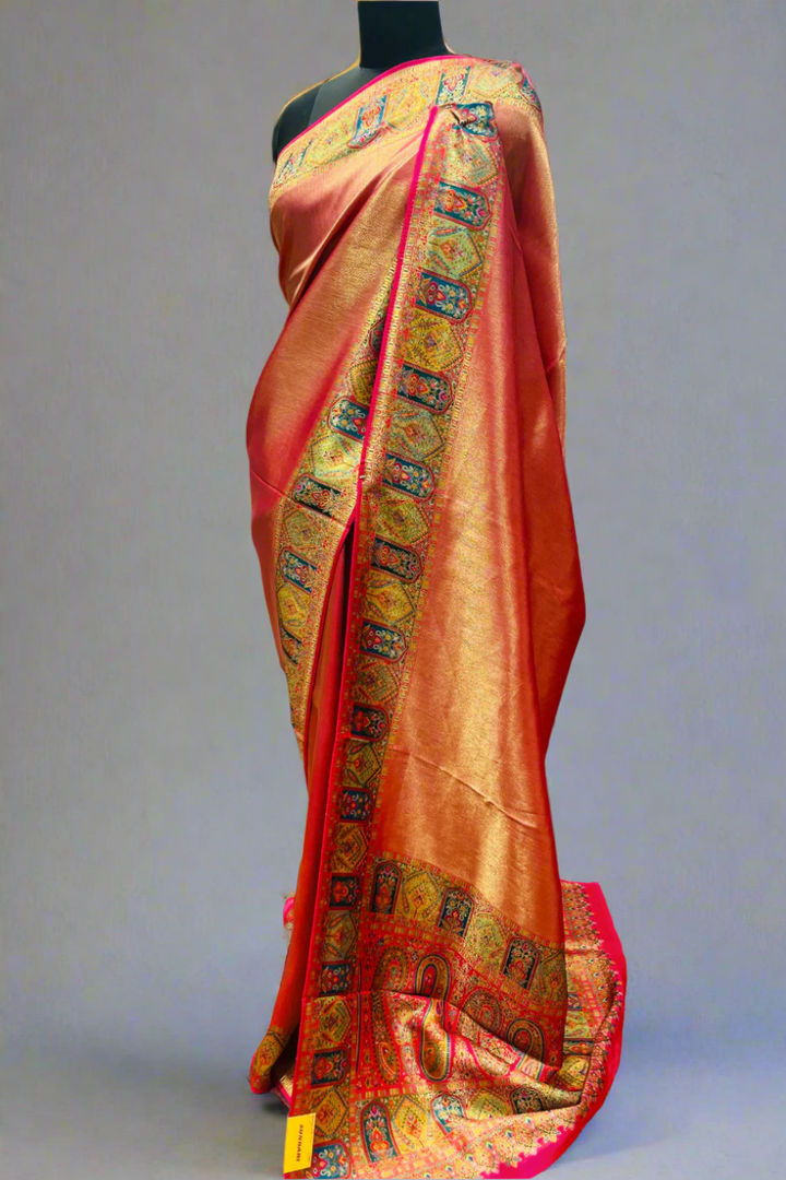 Silk Saree on Dual Shade for Partywear