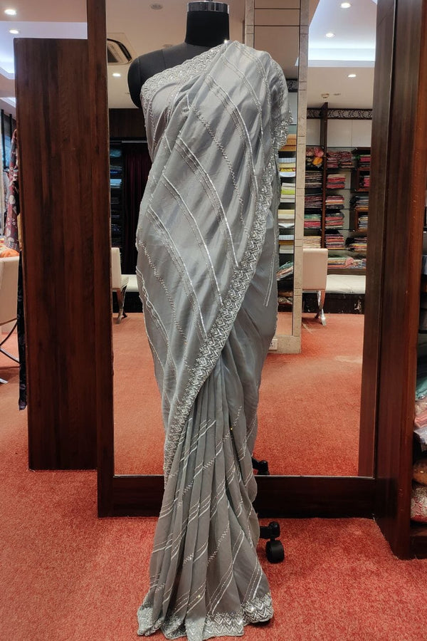 Soft Organza Saree With Hand Work