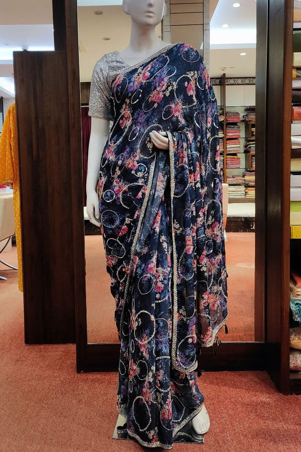 Soft Organza Saree With Printed