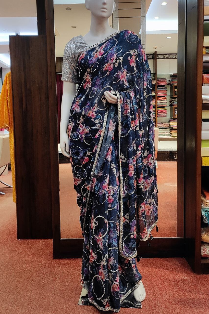 Soft Organza Saree With Printed