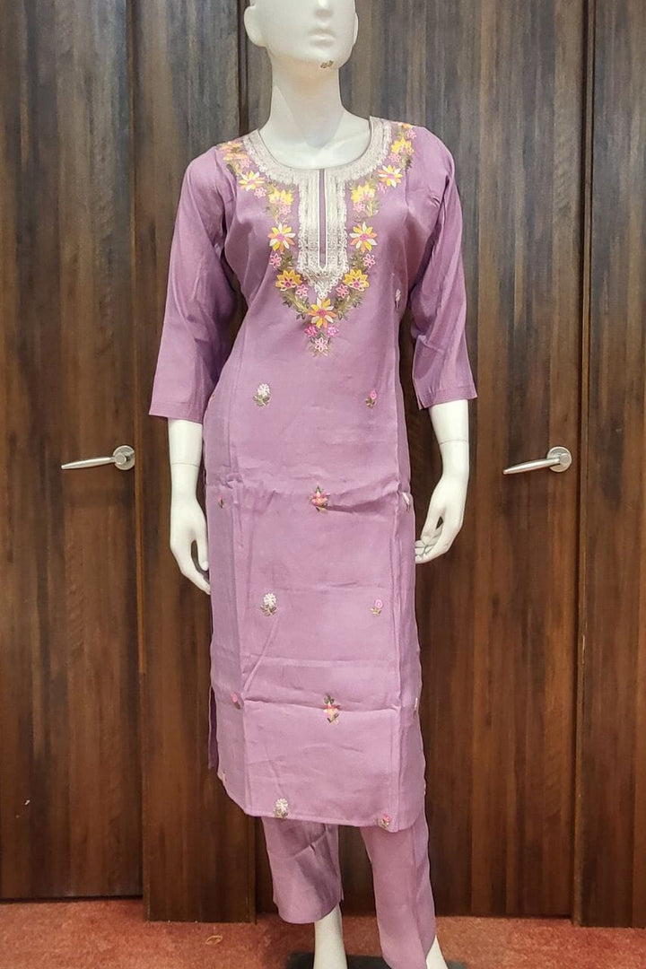 Salwar Suit for Party Wear- Mauve Colour