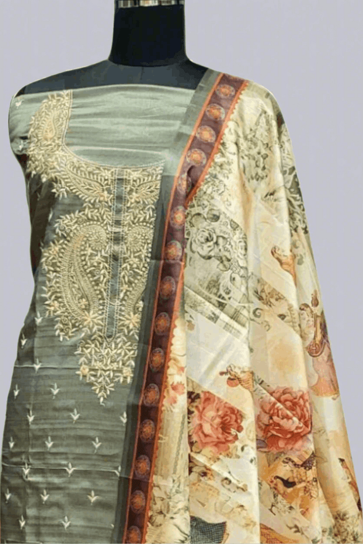 Ladies Suit Piece With Printed dupatta