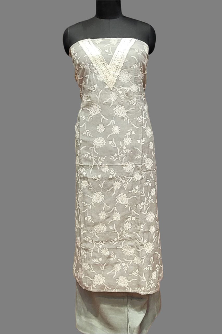 Silk Cotton Dress Material with Dupatta