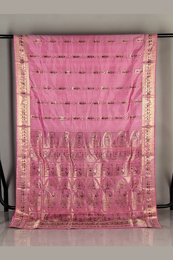 Bengals Swarnachari Saree in Pink Colour