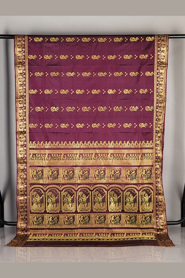 Original Baluchari Silk Saree with Zari Woven