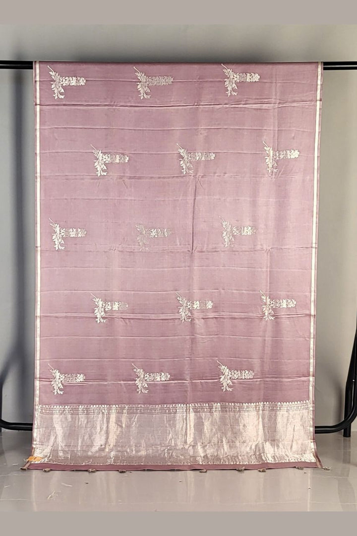 Thin Border Saree In Katan Silk Fabric- Festive Wear