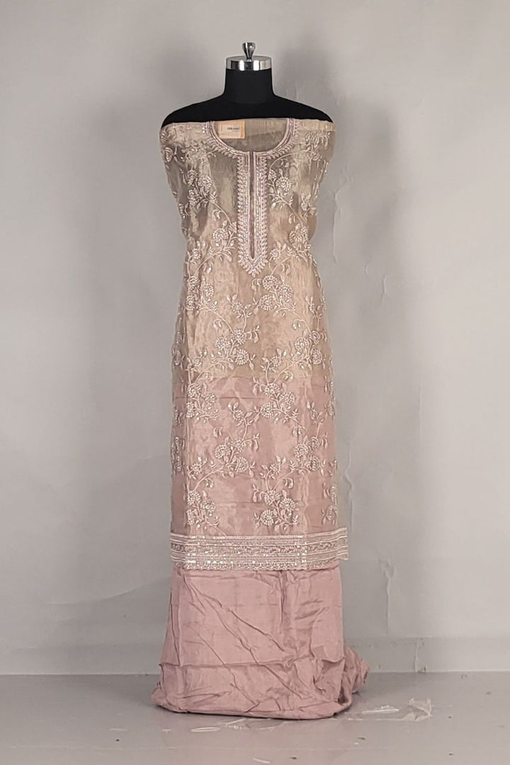 Unstitched Suit Piece for Women- Tissue Fabric