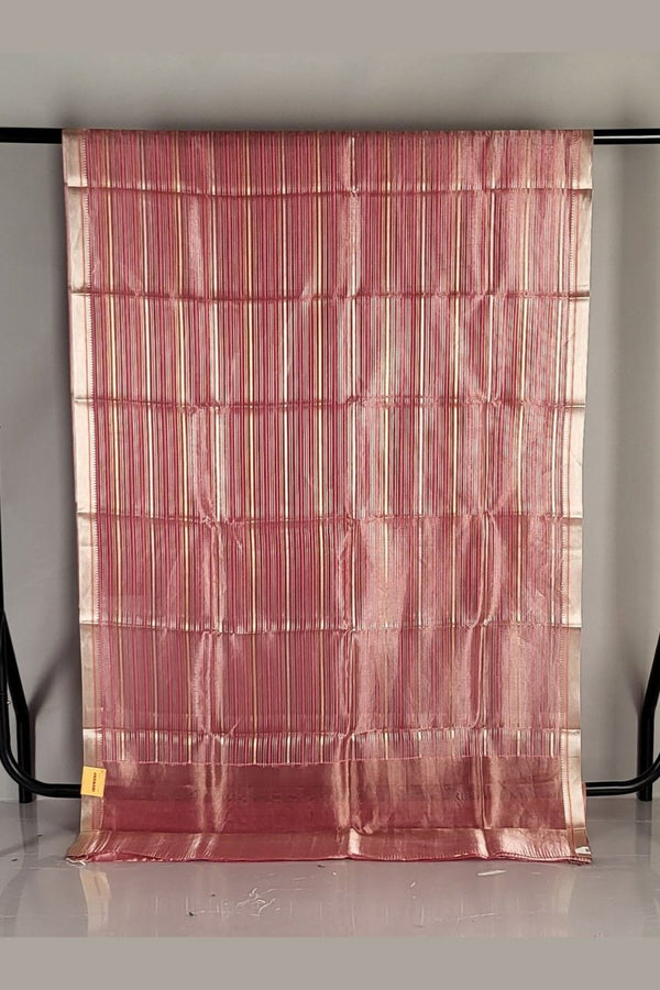 Tissue Organza Saree in Pink Colour