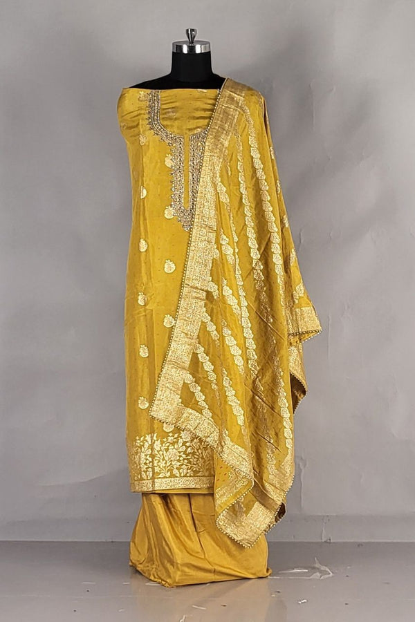 Traditional Salwar Suit Piece in Tissue Fabric