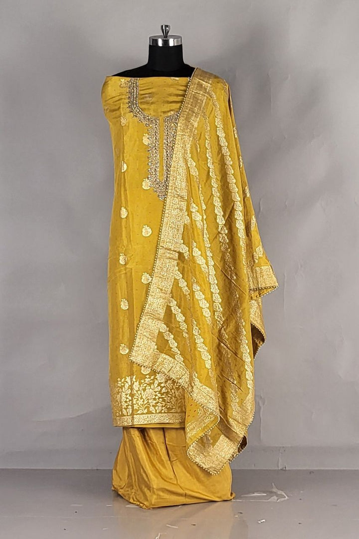 Traditional Salwar Suit Piece in Tissue Fabric