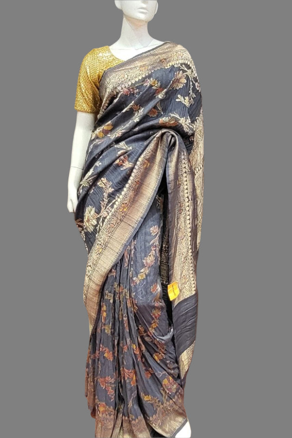 Wedding Saree in Tussar Khaddi Fabric
