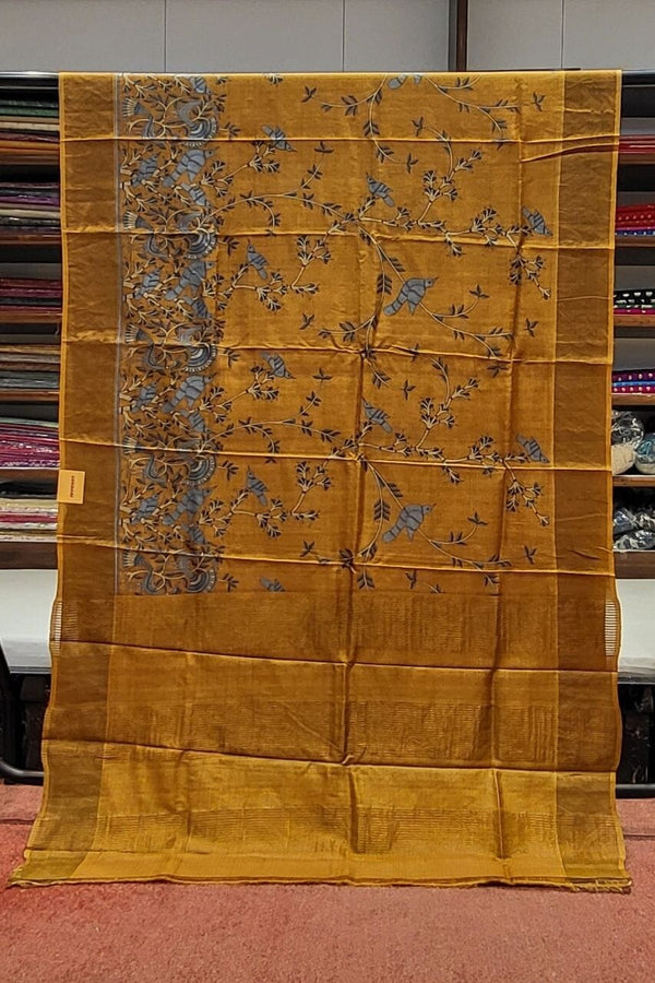 Pure Tussar Silk Saree- Bird Motif