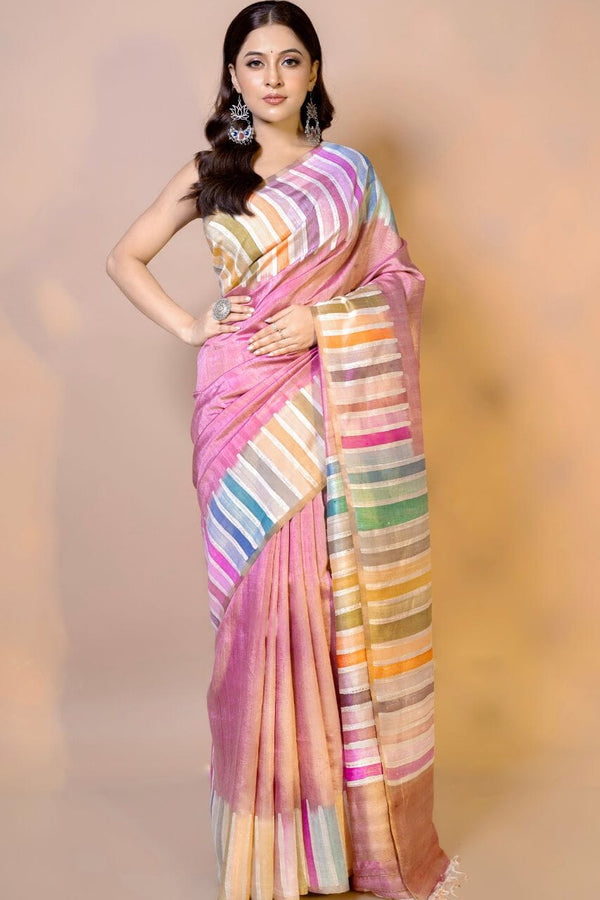 Beautiful Tussar Silk Saree for Diwali