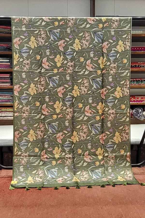 Tussar Silk Saree With Printed