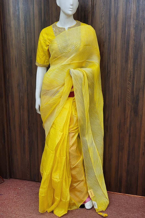 Tussar Silk Saree With Ready-Made Blouse