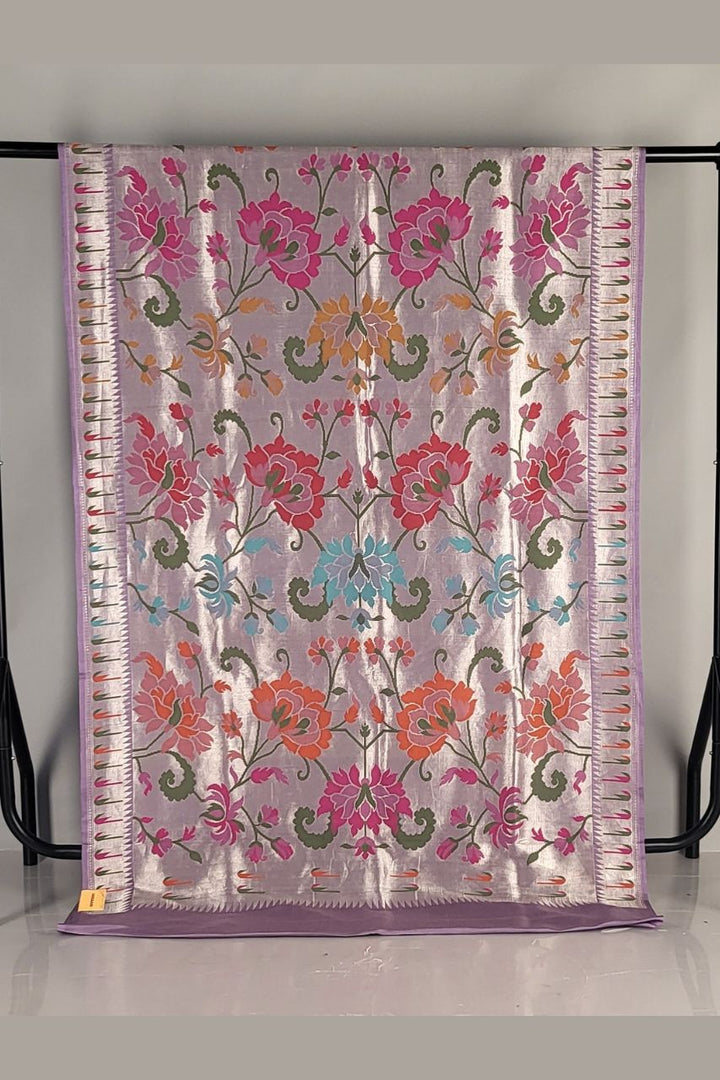 Meenakari Tissue Tussar Saree for Festivals