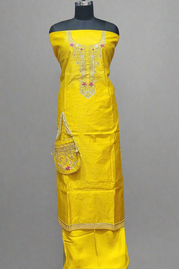 Unstitched Salwar Suit Piece- Chanderi Silk
