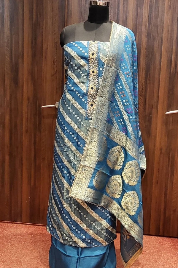 Unstitched Suit Piece In Tissue Silk