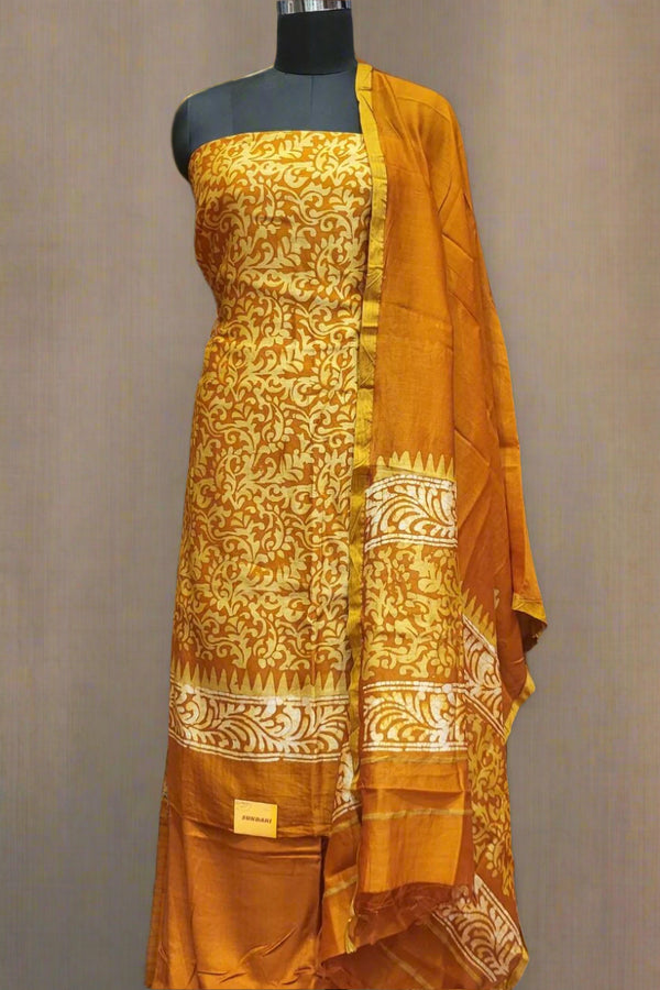 Batik Printed Cotton Suit Piece with Dupatta