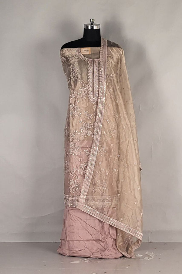 Unstitched Suit Piece for Women- Tissue Fabric