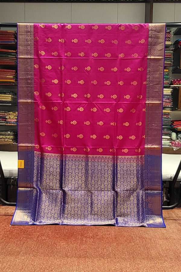 Uppada Silk Saree In Rani Color for Eid