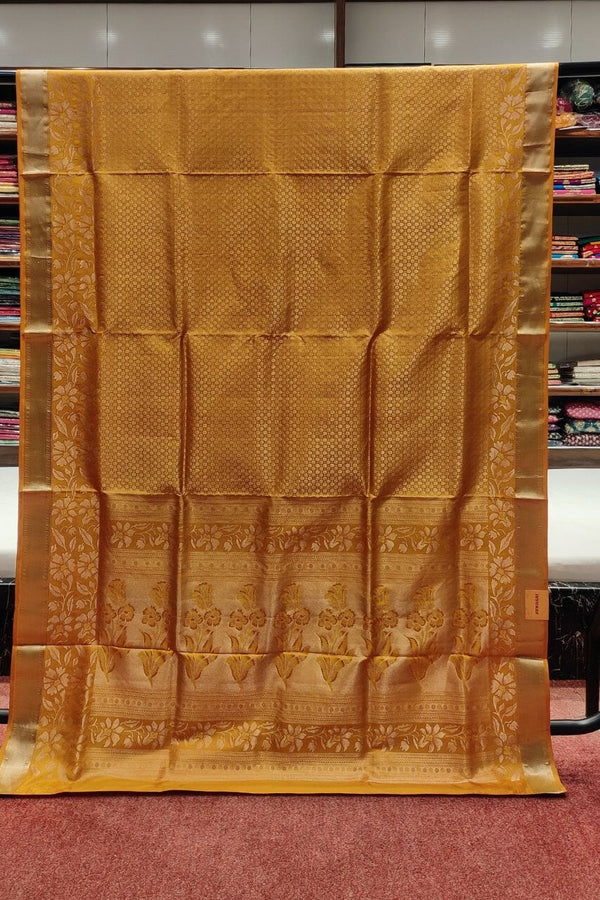 Uppada Silk Saree With Booti Woven In Mustard