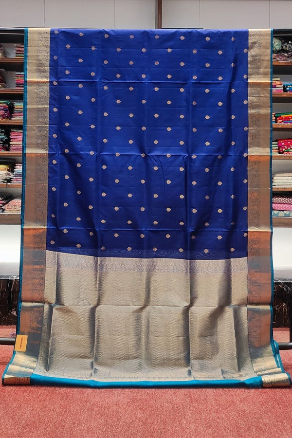 Uppada Silk Saree with Zari Booti in Blue