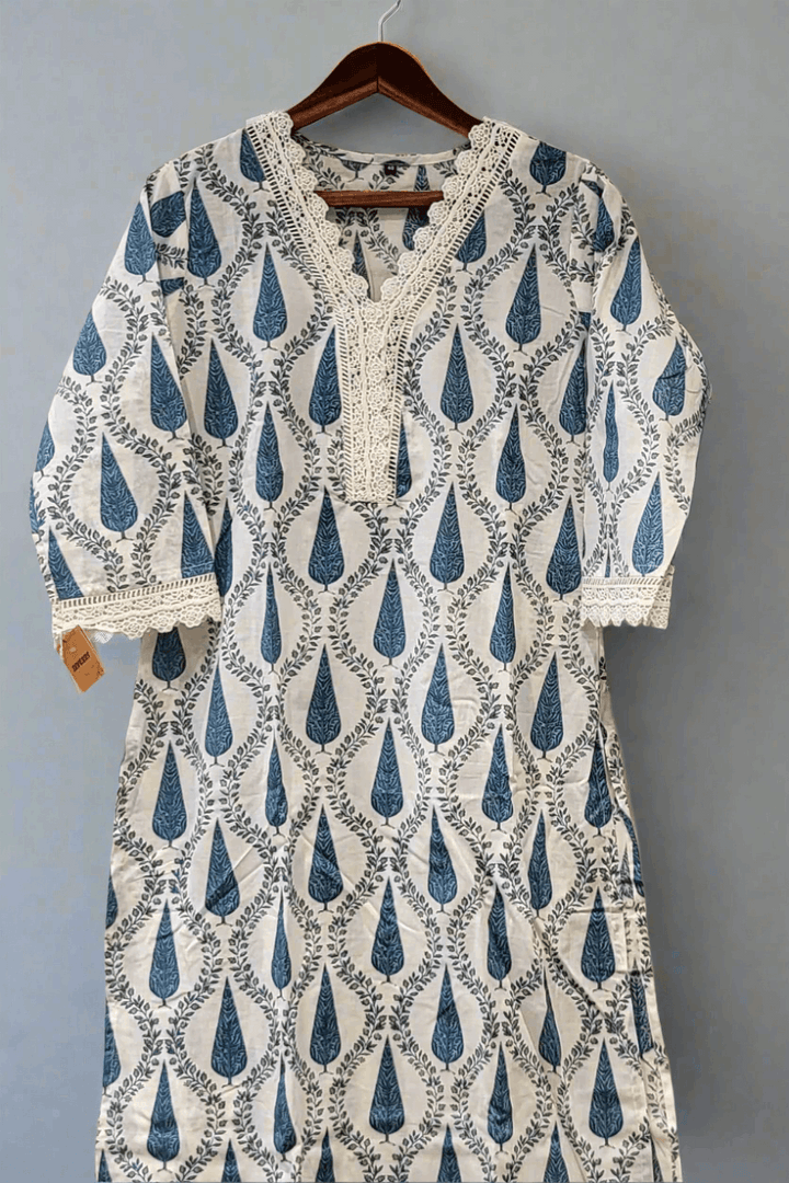 V Neck Salwar Suit in Cotton for Summer Wear
