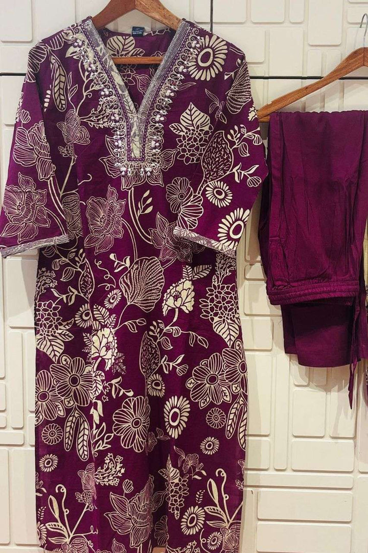 Readymade Salwar Suit with Elegant V-Neck
