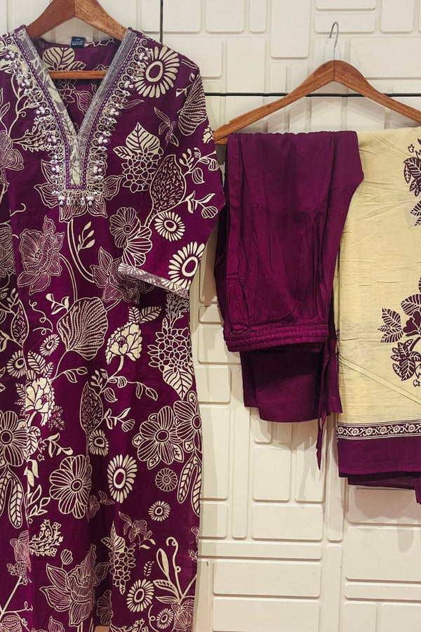 Readymade Salwar Suit with Elegant V-Neck