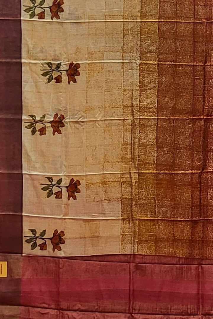 Hand Painted Tussar Saree