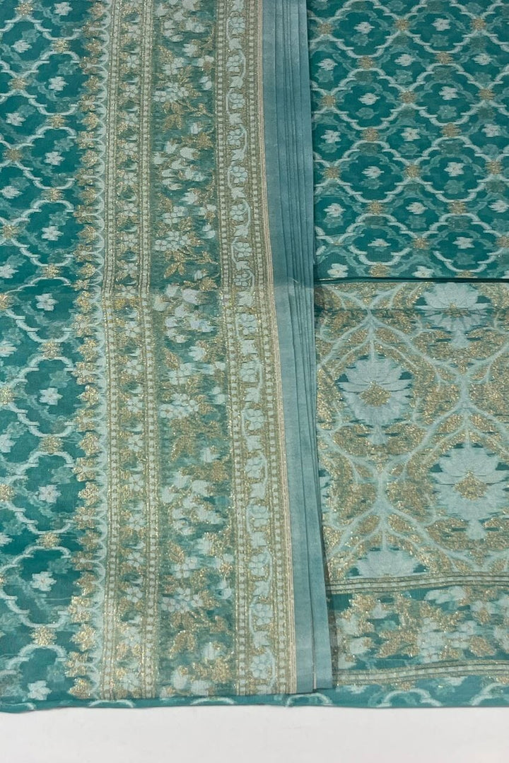 Green Chanderi Saree with Resham Woven
