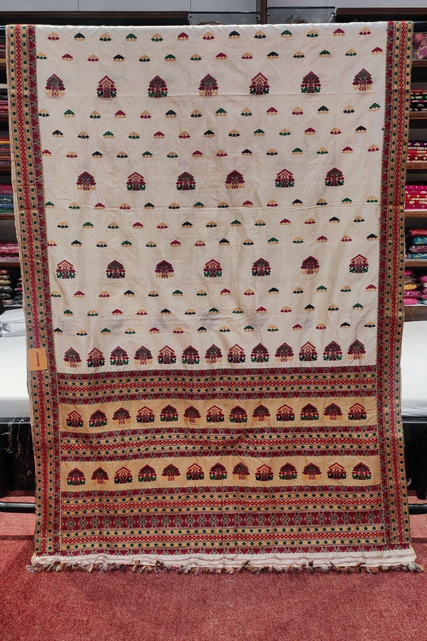 Assam Silk Saree With Multicolor Thread Work