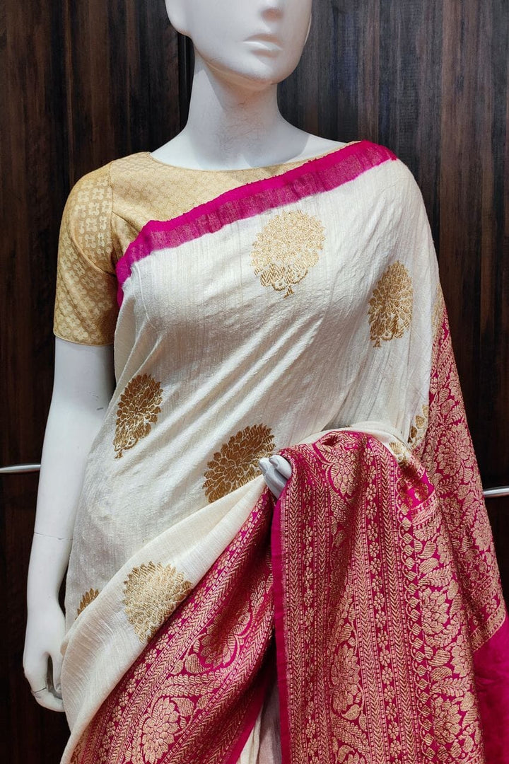 Muga Tussar Silk Saree