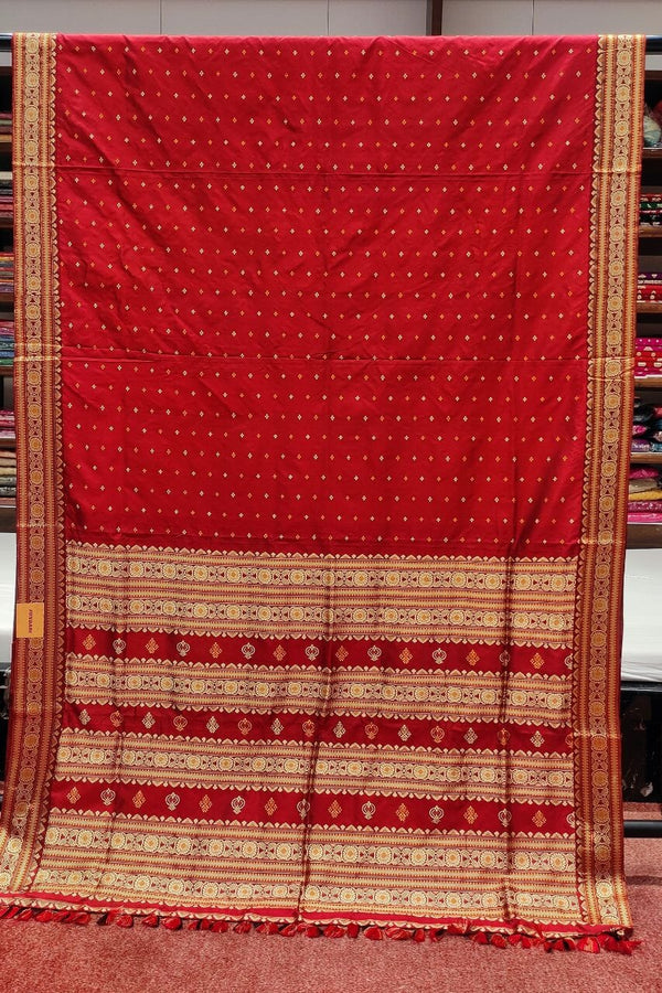 Assam Silk Saree In Red Color
