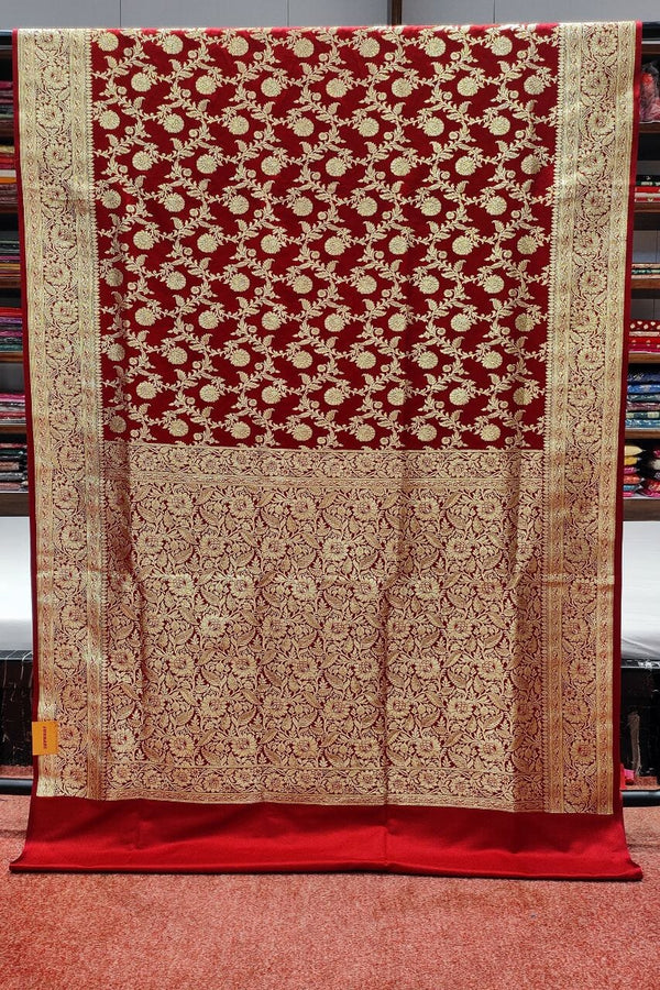 Banarasi Silk Saree In Maroon Color