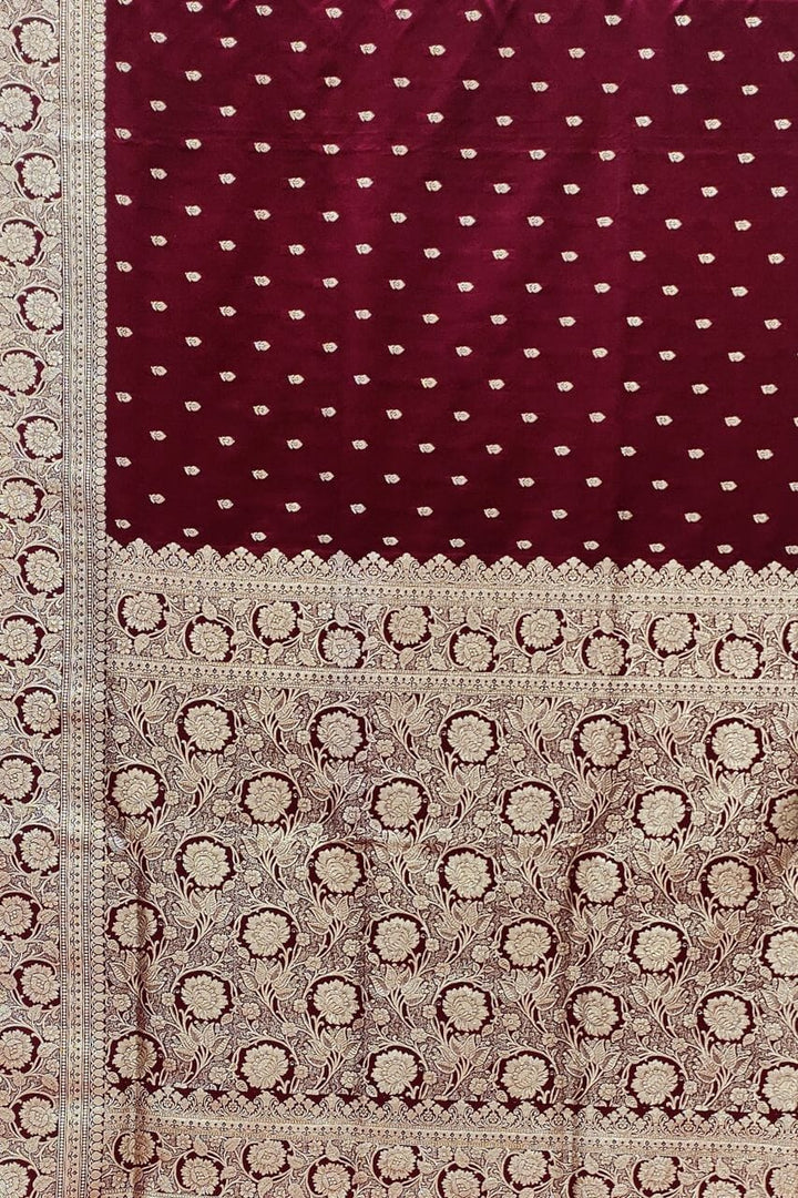 Banarasi Silk Saree With Zari Weaving Border
