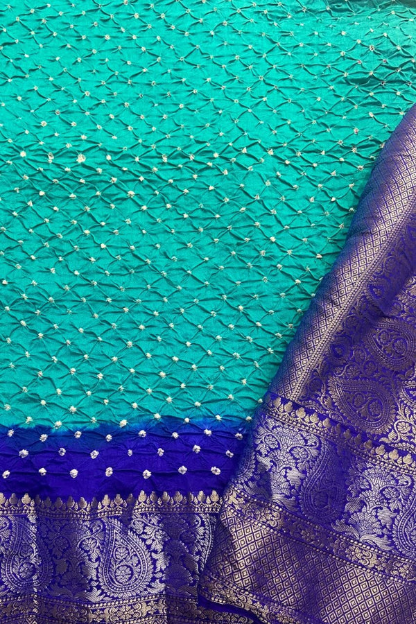 Bandhej Zari Pallu Saree In Gajji Silk
