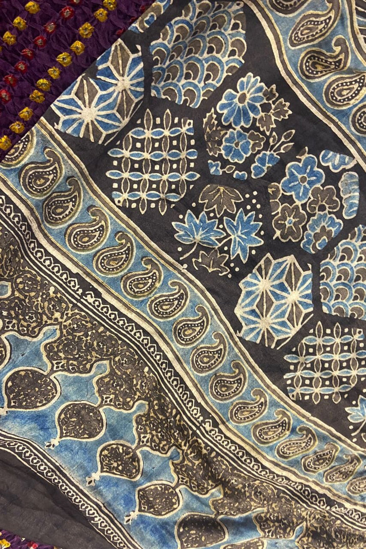 Bandhni Saree In Purple Color