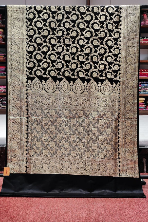 Benarasi Silk Saree In Black Color