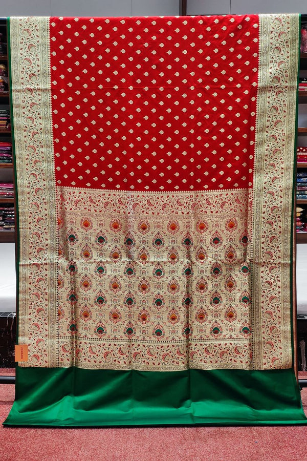 Benarasi Silk Saree With Meenakari Pallu