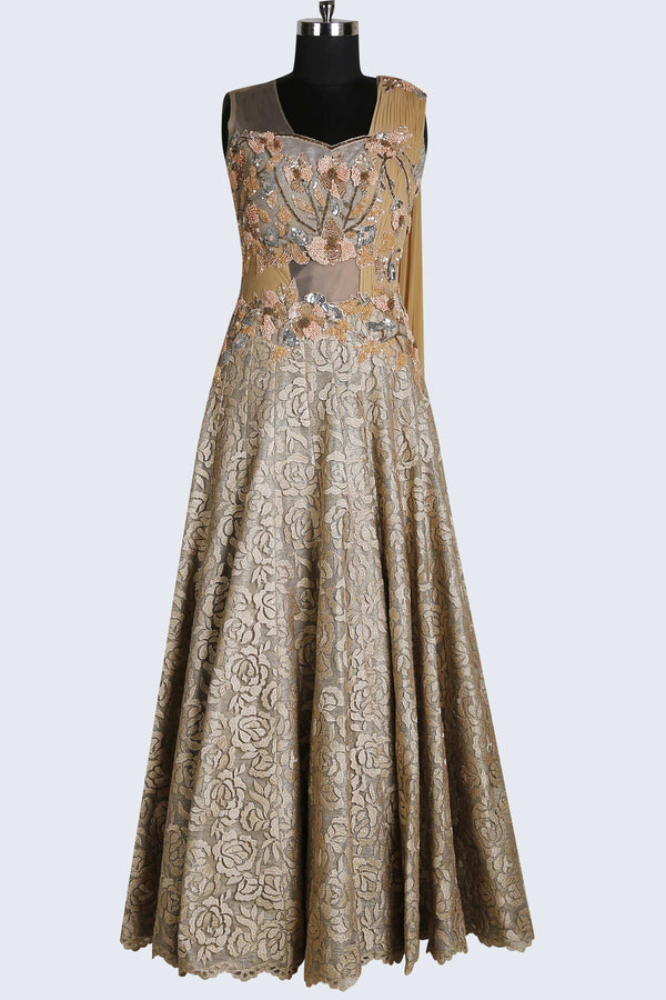 Chantilly Lace Gown For Wedding Reception - Sundari