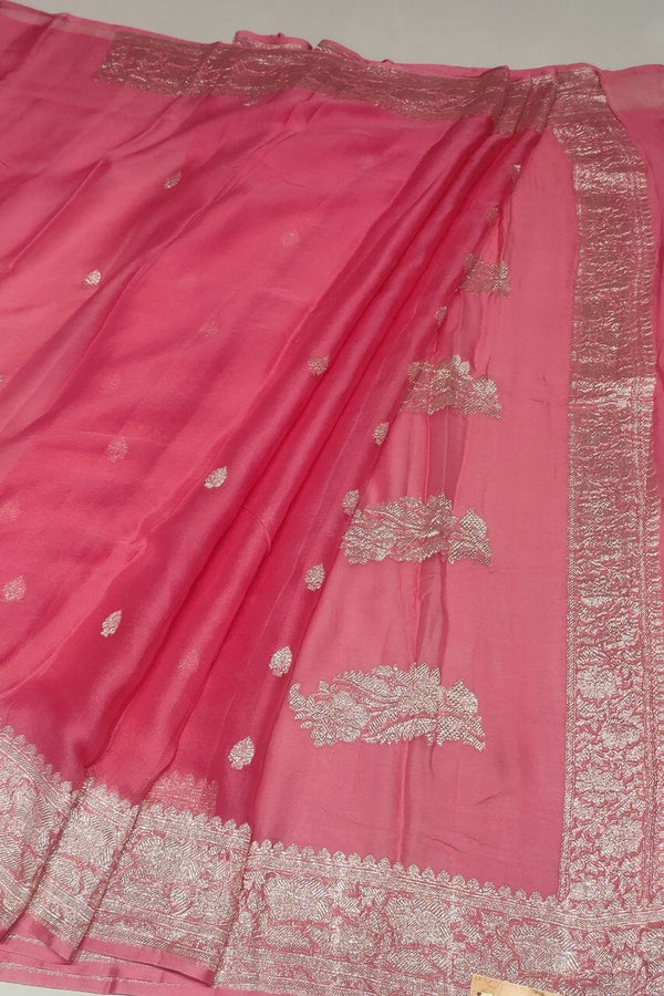 Chiffon Saree With Silver Zari Woven