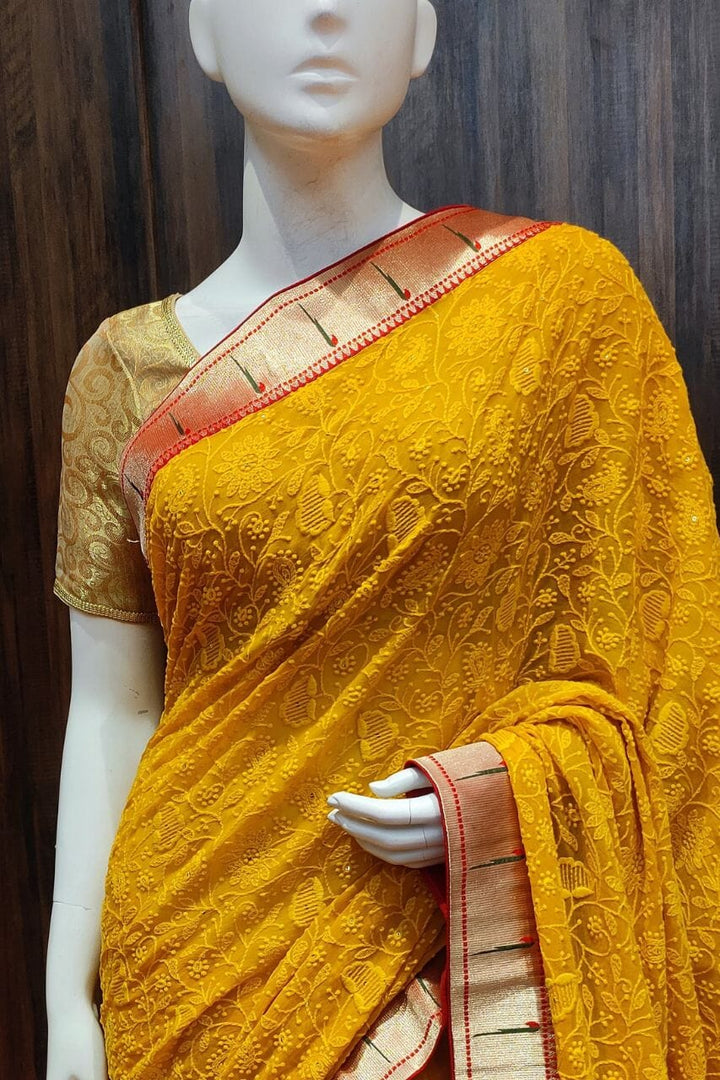 Chikankari Saree In Georgette